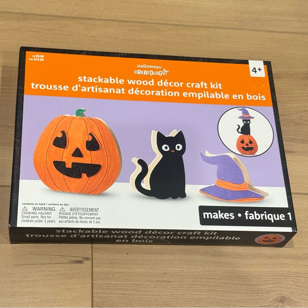 Creatology Halloween Stackable Wood Décor Craft Kit - Black, Orange, Purple
